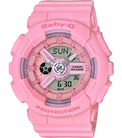萬年鐘錶 - BABY-G   防震雙顯電子錶  BA-110-4A1  錶徑 : 43.4 MM