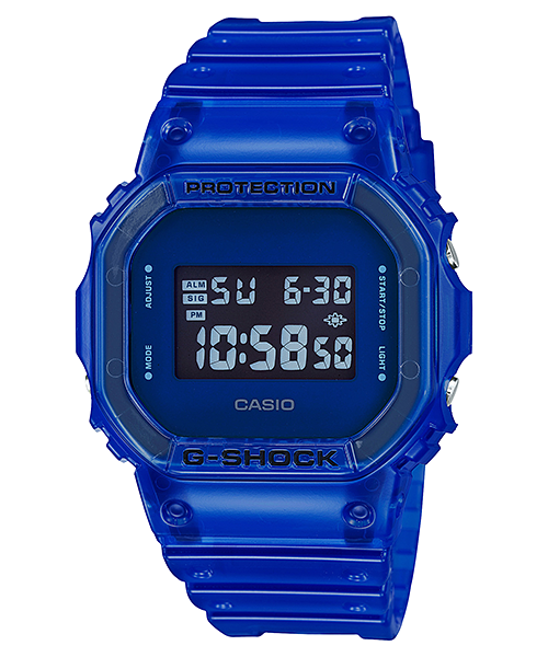 萬年鐘錶 - G-SHOCK  透視系列 飽和彩色果凍  防震電子錶  DW-5600SB-2