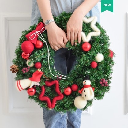 童話世界 I 聖誕花圈(仿真針葉)  XM190251
