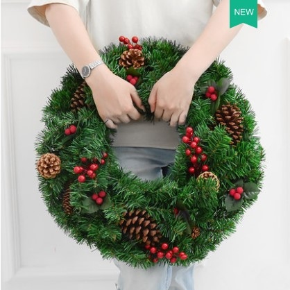 靜謐森林 I 聖誕花圈(仿真針葉)  XM190253