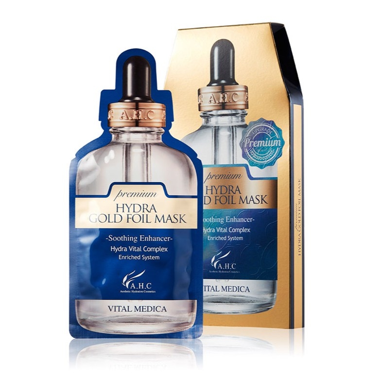 AHC HYDRA GOLD FOIL MASK 24K 黃金蒸氣錫紙保濕抗皺面膜 (5片/ 盒)