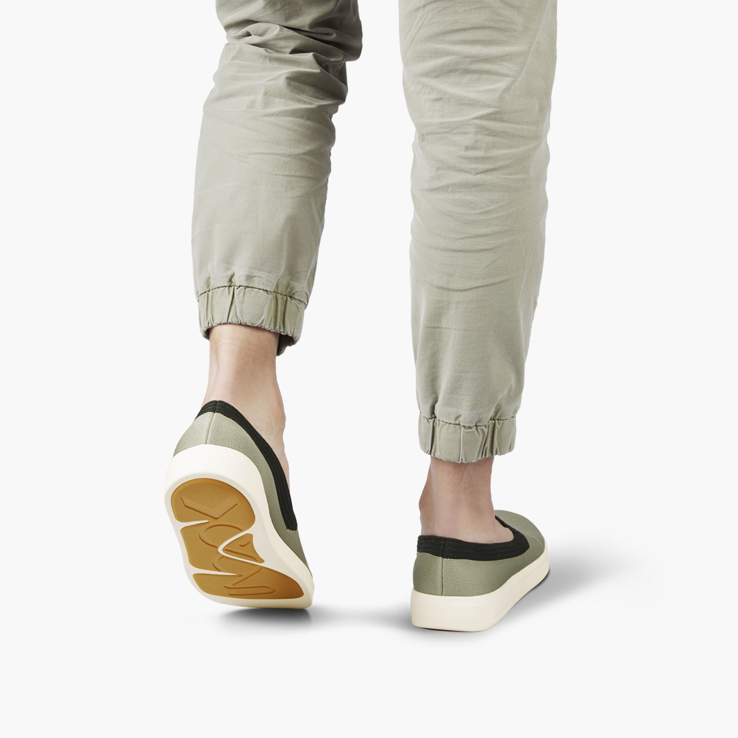 簡約雙色便鞋/橄欖綠