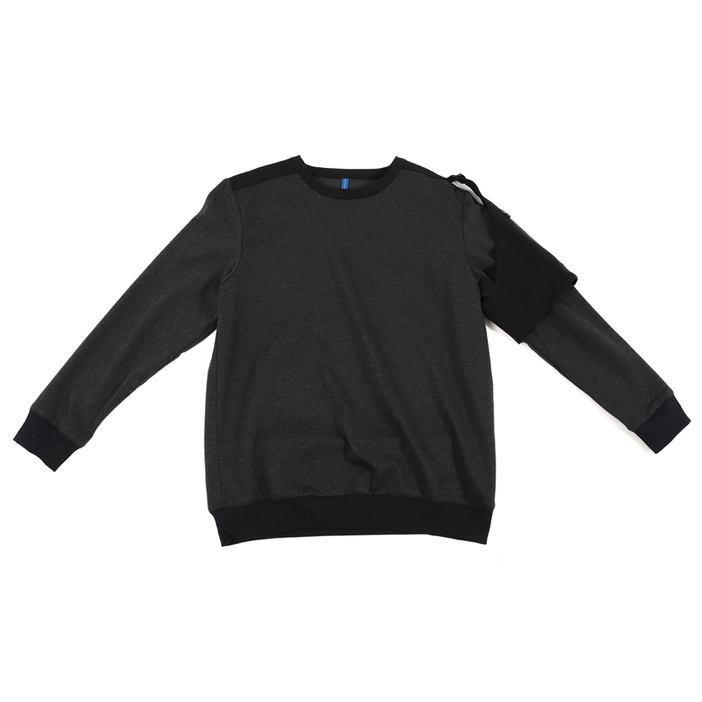 可拆袖開肩上衣 - 黑