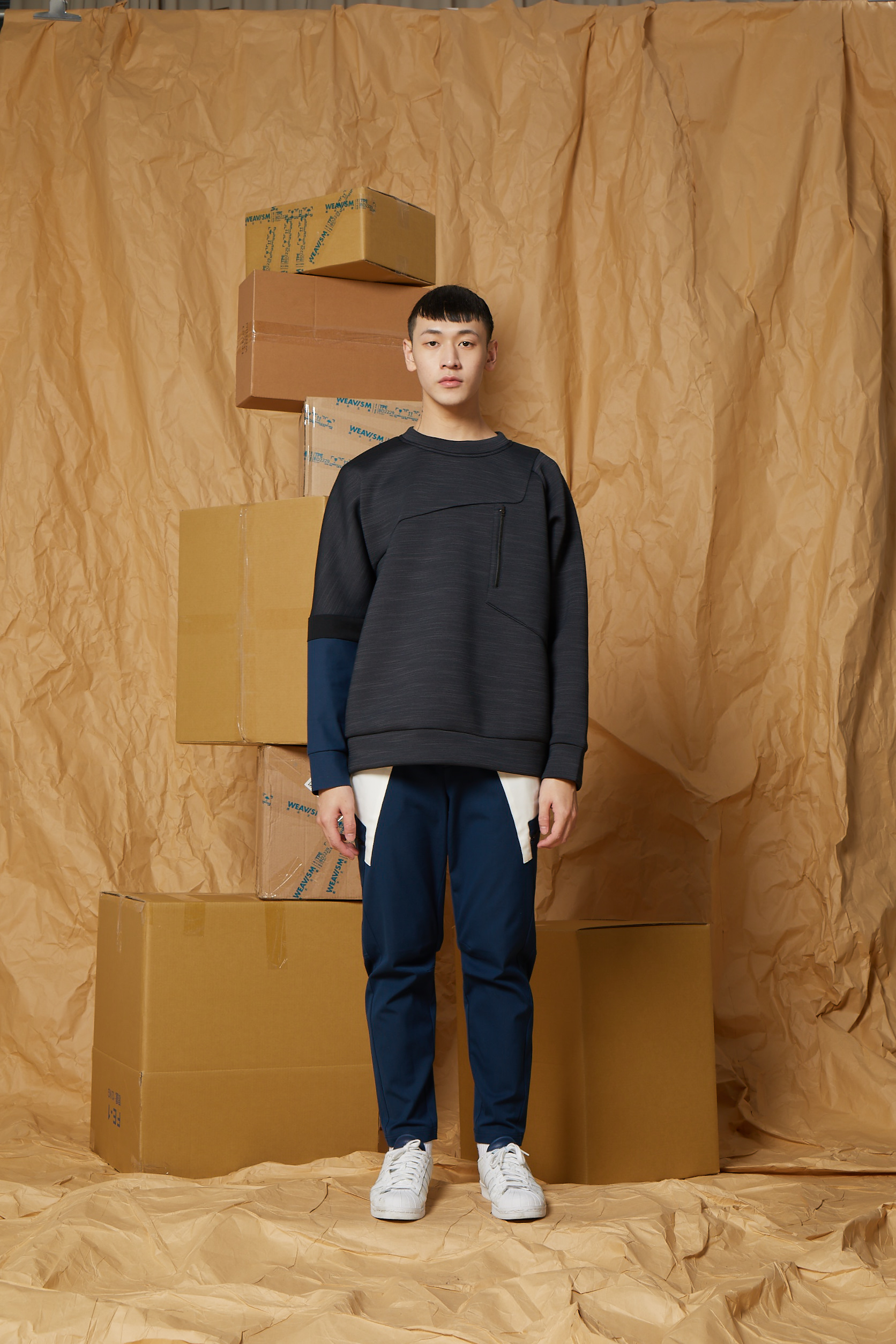 異形太空棉衛衣 - 黑