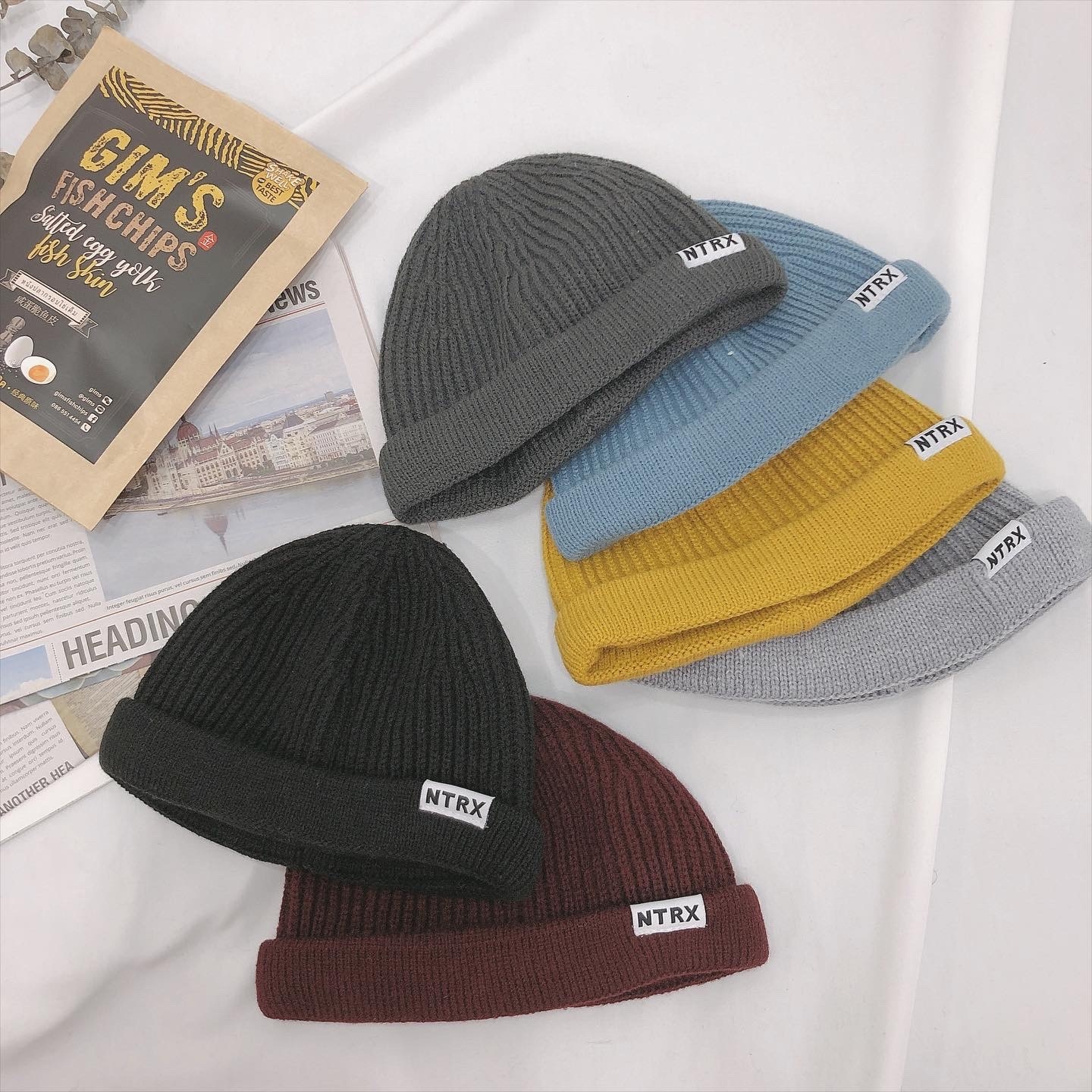 韓版Ntrx反折針織毛線帽/六色