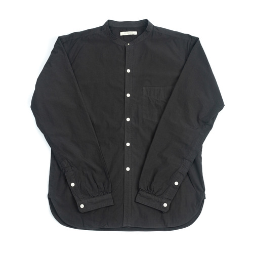 Stud Button Band Collar Shirts - Graphite