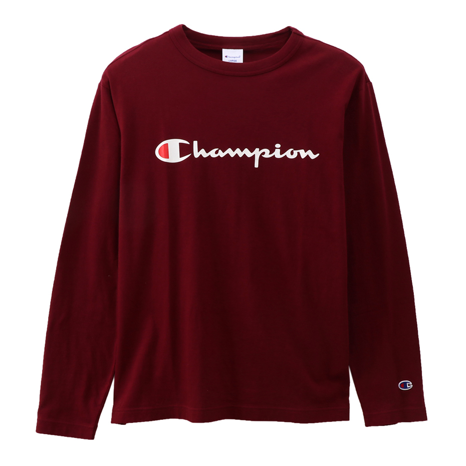 [現貨] CHAMPION C3-Q401 LOGO LONG TEE MAROON (JAPAN VER.)