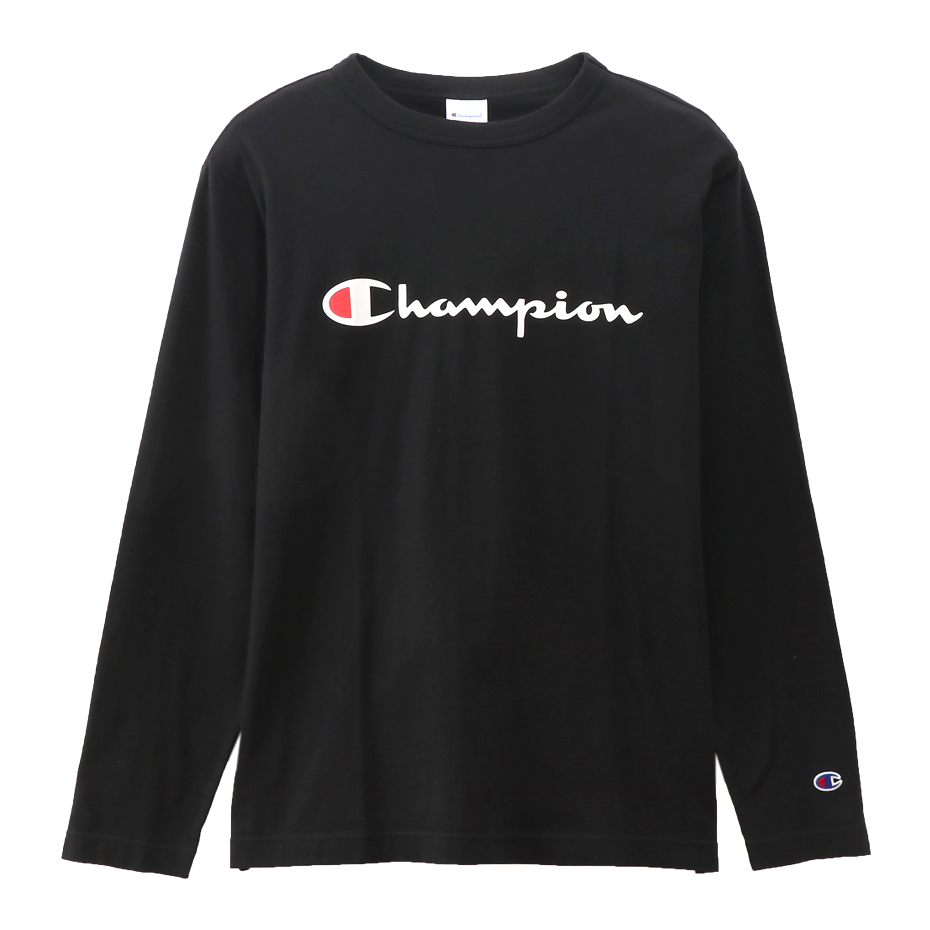 [現貨] CHAMPION C3-Q401 LOGO LONG TEE BLACK(JAPAN VER.)