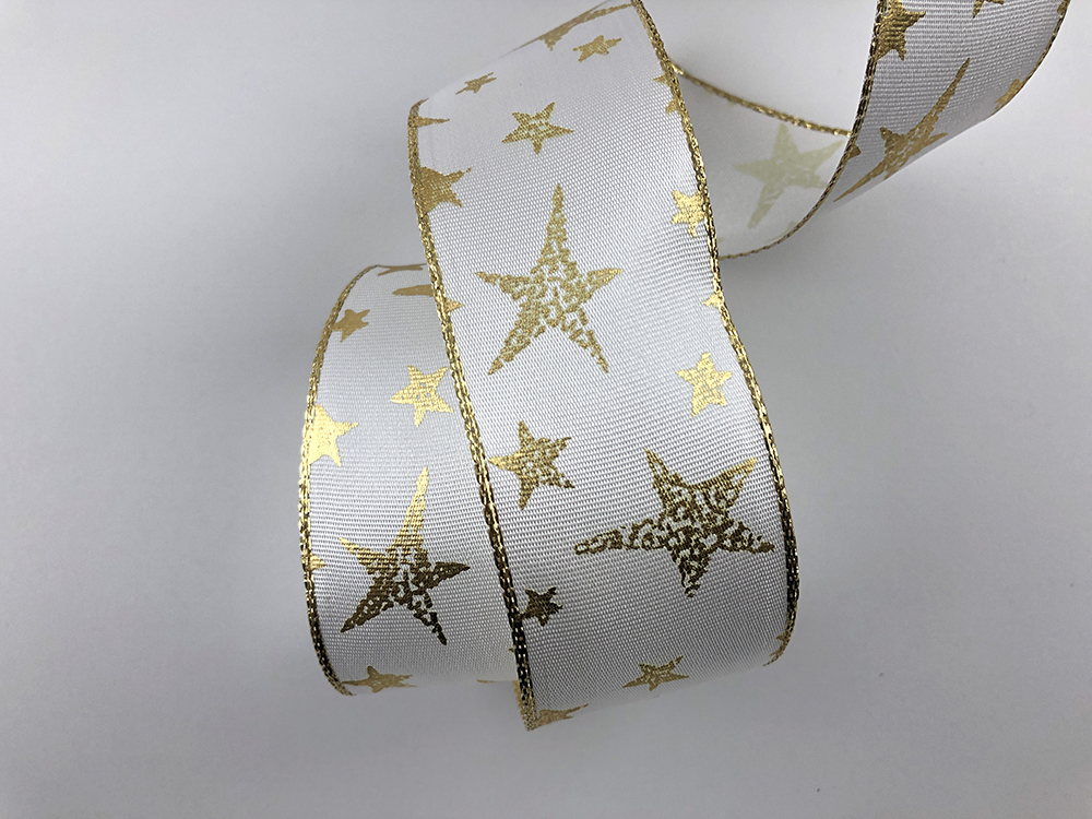 燙金大星星/金邊平織鐵絲/38mm