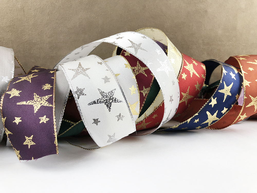 燙金大星星/金邊平織鐵絲/38mm