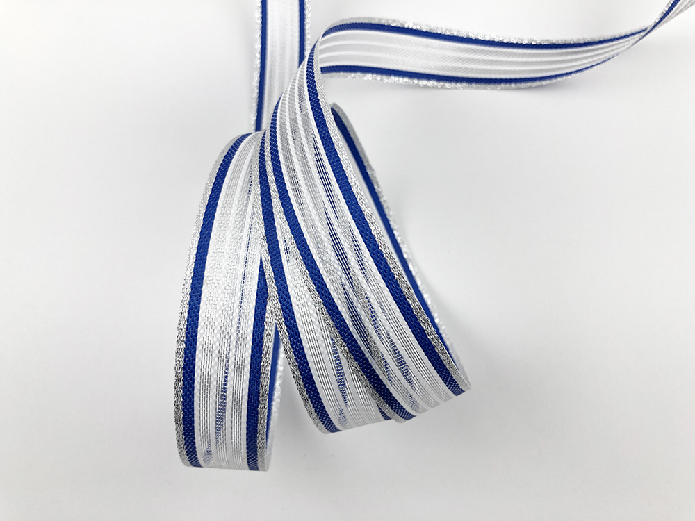 金銀條紋透光金蔥帶/20mm