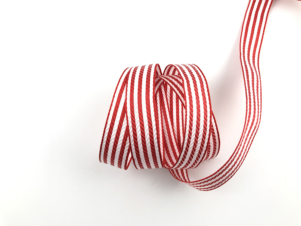 紅白糖果條紋/雙面平織/3款寬度