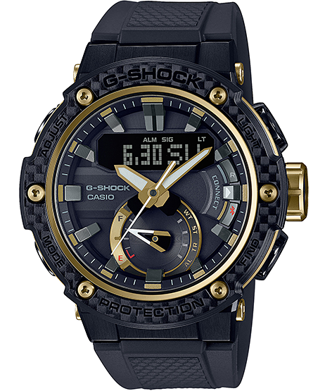 萬年鐘錶 - G-SHOCK  G-STEEL系列  太陽能藍芽 輕量碳纖維錶圈男錶  GST-B200X-1A9  錶徑 : 47mm