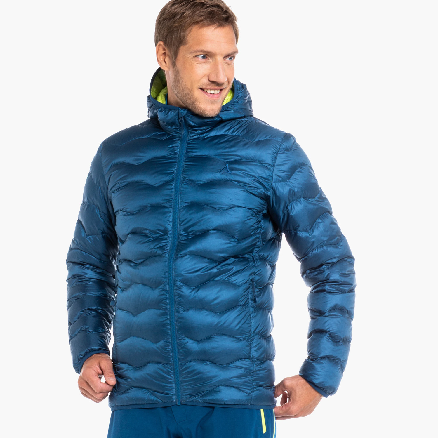 【Schoffel】男防風抗水保暖連帽羽絨外套/ 9SL20-22728-海洋藍