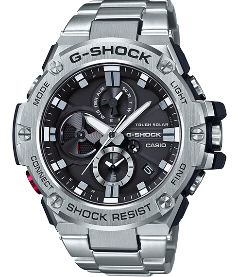 萬年鐘錶 - G-SHOCK  G-STEEL系列  太陽能藍芽男錶  GST-B100D-1A 錶徑 : 49.2mm