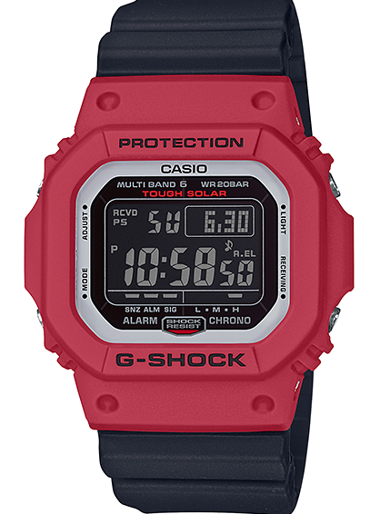 萬年鐘錶 - G-SHOCK  太陽能電波    電子錶  GW-M5610RB-4   錶徑 : 48.9 mm