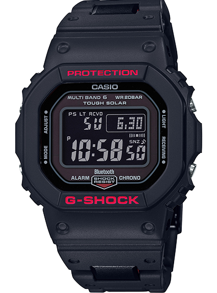 萬年鐘錶 - G-SHOCK  太陽能電波  藍芽連線 電子錶    GW-B5600HR-1  錶徑 : 48.9 mm