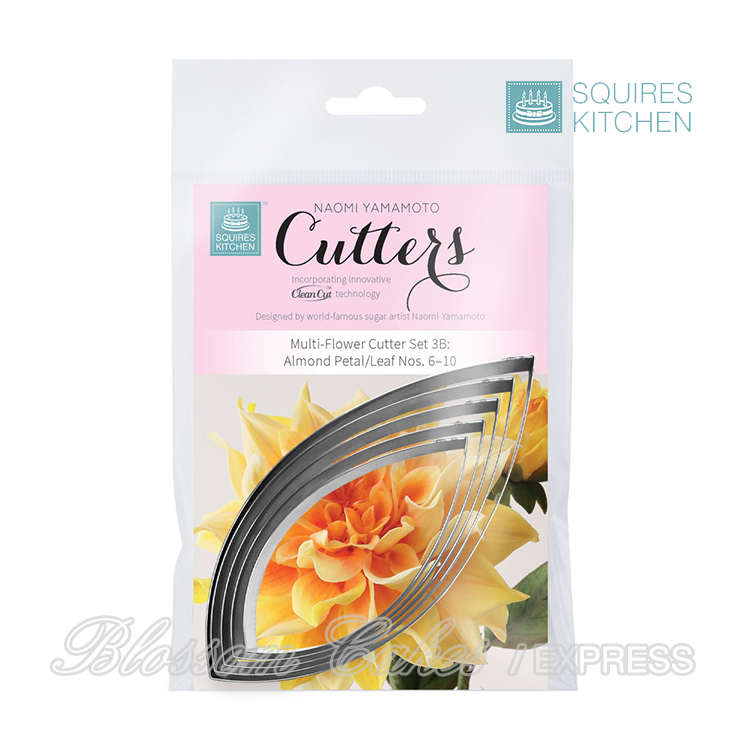 SK Multi Flower Cutter Set 3B (Almond 6-10) by Naomi Yamamoto, Set of 5