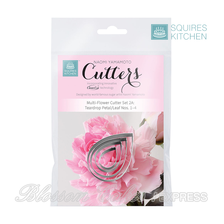 SK Multi Flower Cutter Set 2A (Teardrop 1-4) by Naomi Yamamoto, Set of 4