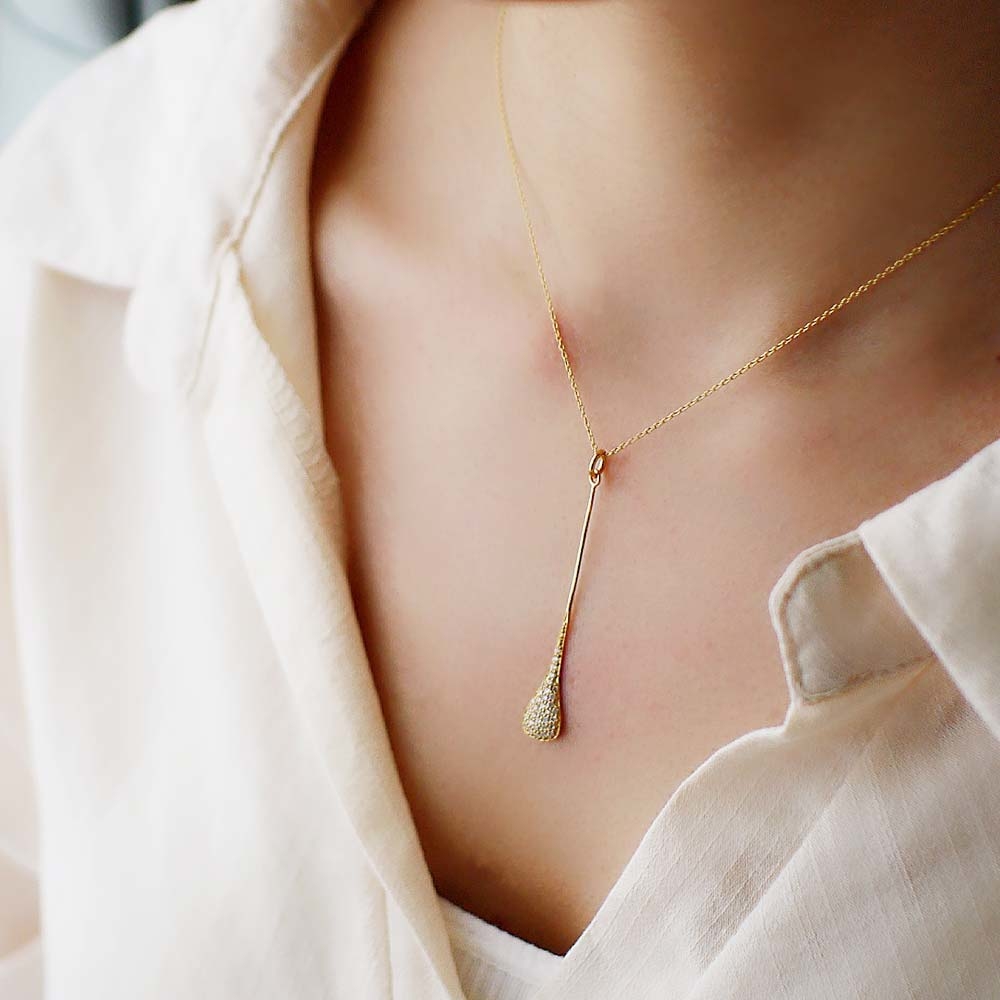 古典樂純銀項鍊(18K金)/DN723G