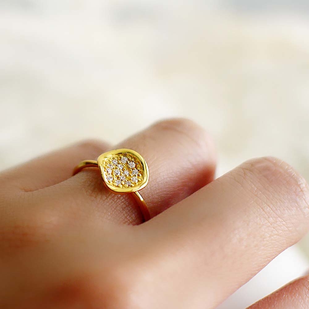 閃耀浪漫純銀戒指(18K金)/DR704G