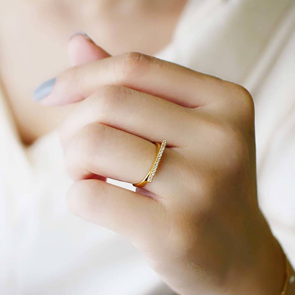 那一道光純銀戒指(18K金)/DR707G