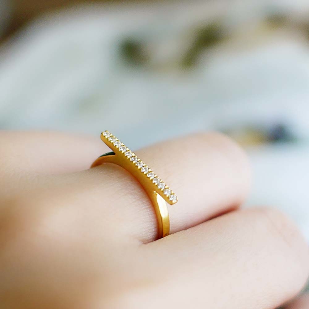 那一道光純銀戒指(18K金)/DR707G