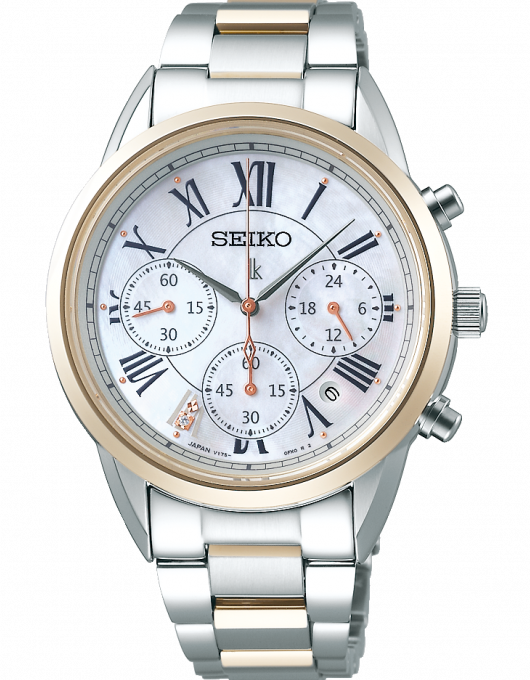 萬年鐘錶 - SEIKO  精工錶 LUKIA   太陽能計時碼錶 女錶   SSC820J1 /   V175-0EX0GS  錶徑 36.4MM