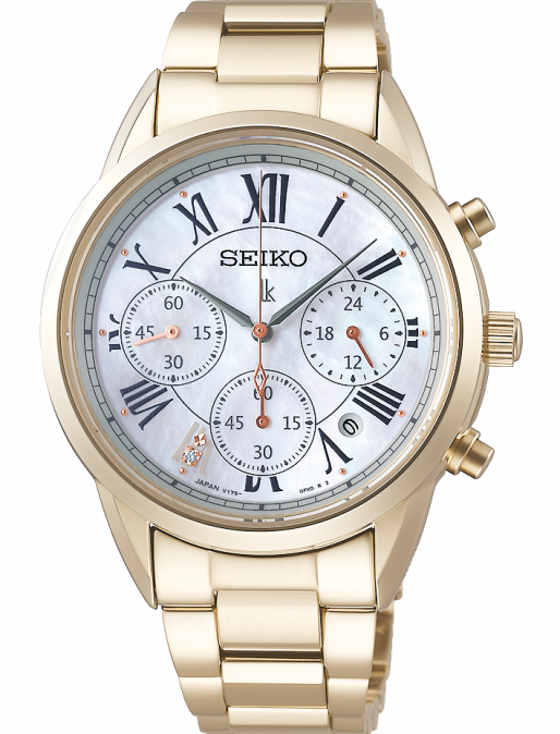 萬年鐘錶 - SEIKO  精工錶 LUKIA   太陽能計時碼錶 女錶  V175-0EX0G / SSC822J1 錶徑 36.4MM
