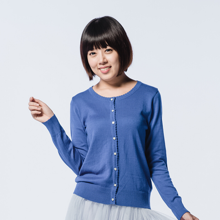 O-LIWAY 混棉圓領針織外套