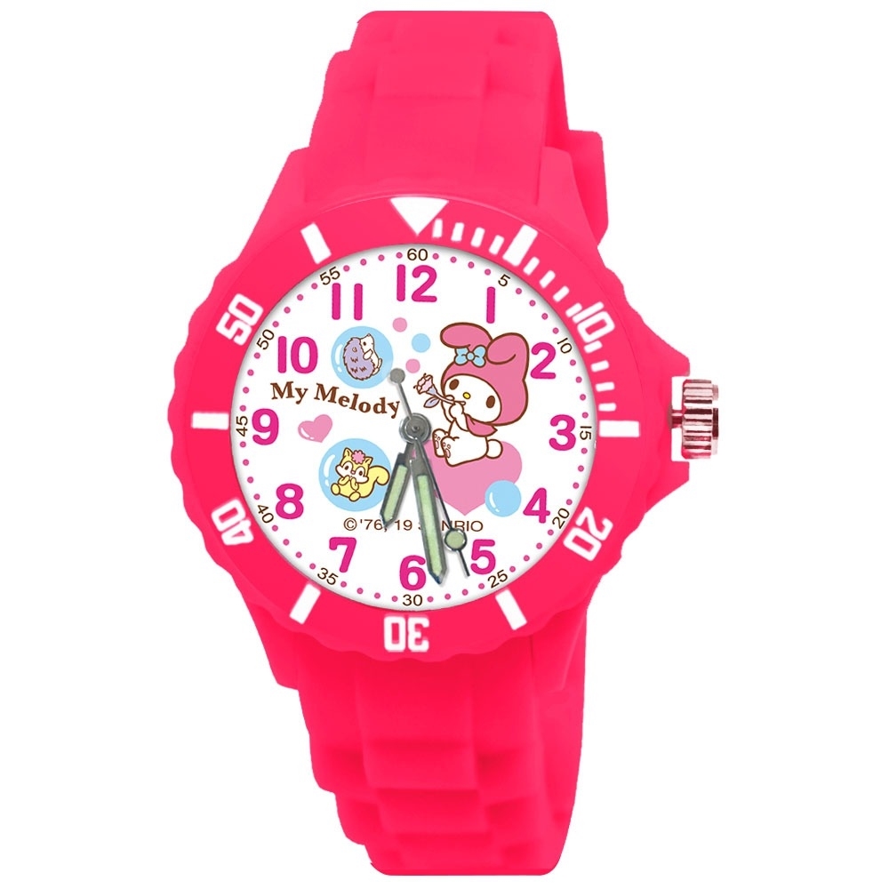 【三麗鷗Sanrio】美樂蒂運動彩帶錶-桃紅 (2010M)
