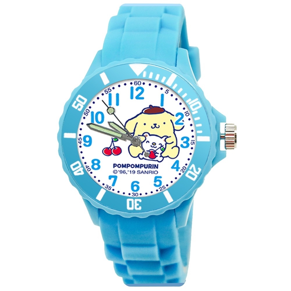 【三麗鷗Sanrio】布丁狗運動彩帶錶-水藍色 (2022P)
