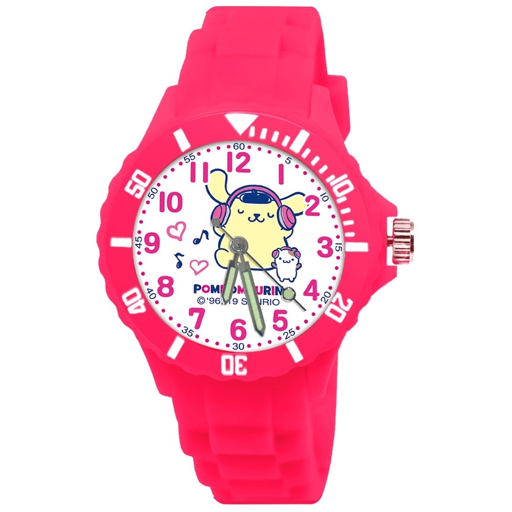 【三麗鷗Sanrio】俏皮布丁狗運動彩帶錶-桃紅 (2021P)