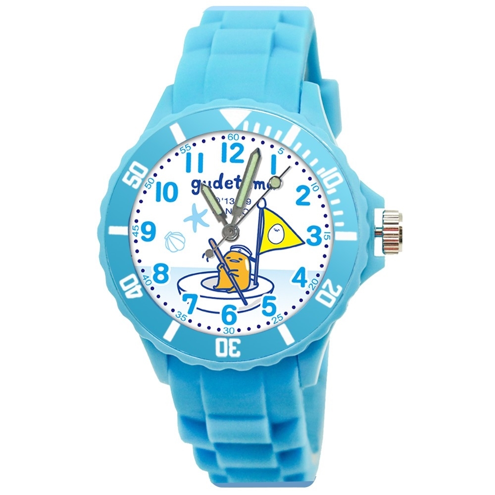 【三麗鷗Sanrio】蛋黃哥運動彩帶錶-水藍色 (2027G)