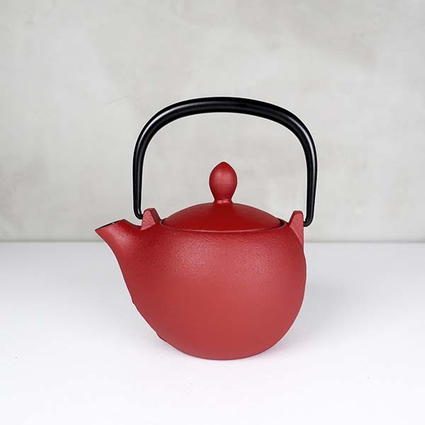 【岩鑄】栗型 彩壺0.3L-艷消赤茶