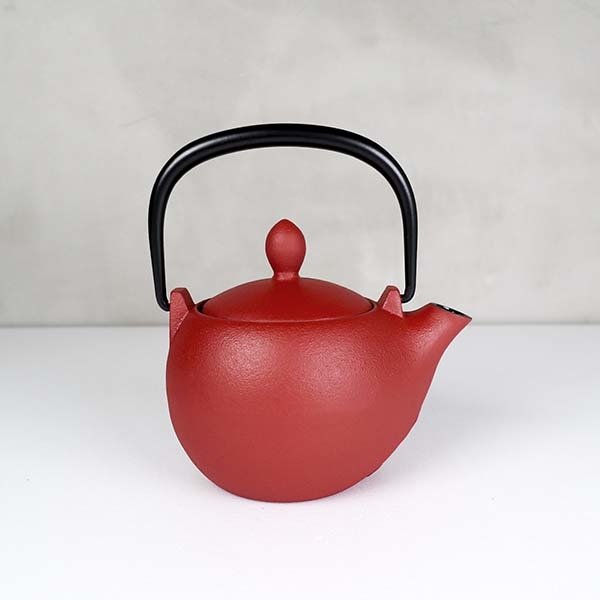 【岩鑄】栗型 彩壺0.3L-艷消赤茶