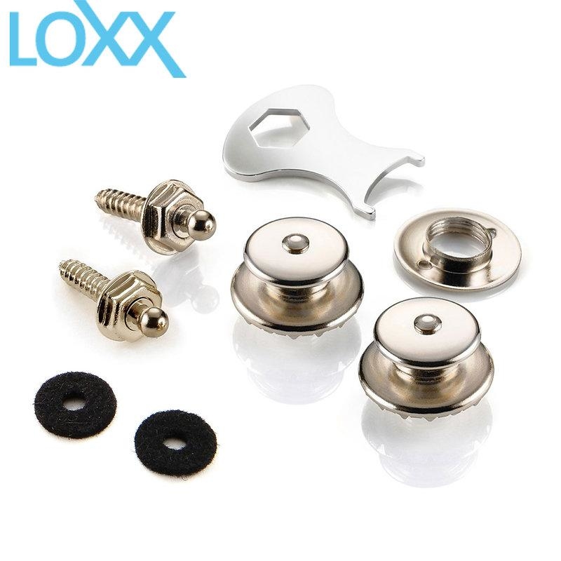 德製 LOXX E-NICKEL 銀色 鍍鎳 電吉他/貝士 安全背帶釦 背帶釘