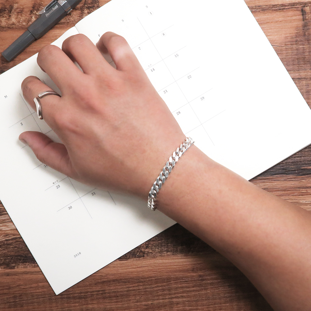 寬版繩索手鍊 925純銀手鍊 古巴鍊 男生手鍊 女生手鍊