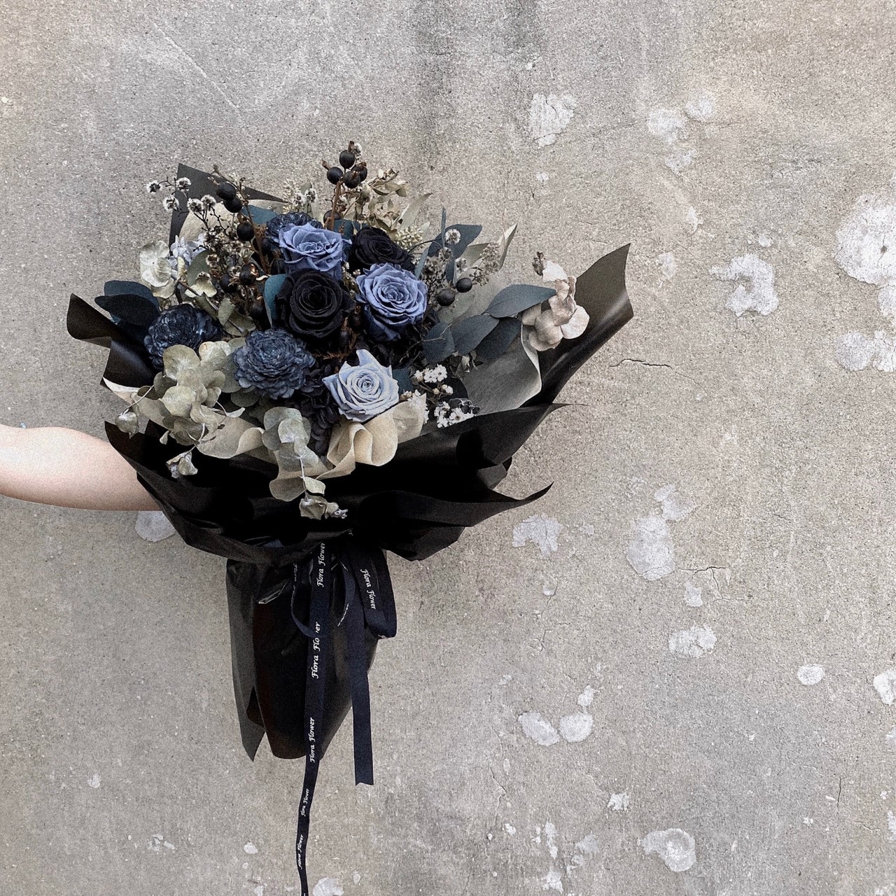永生花大花束-黑
