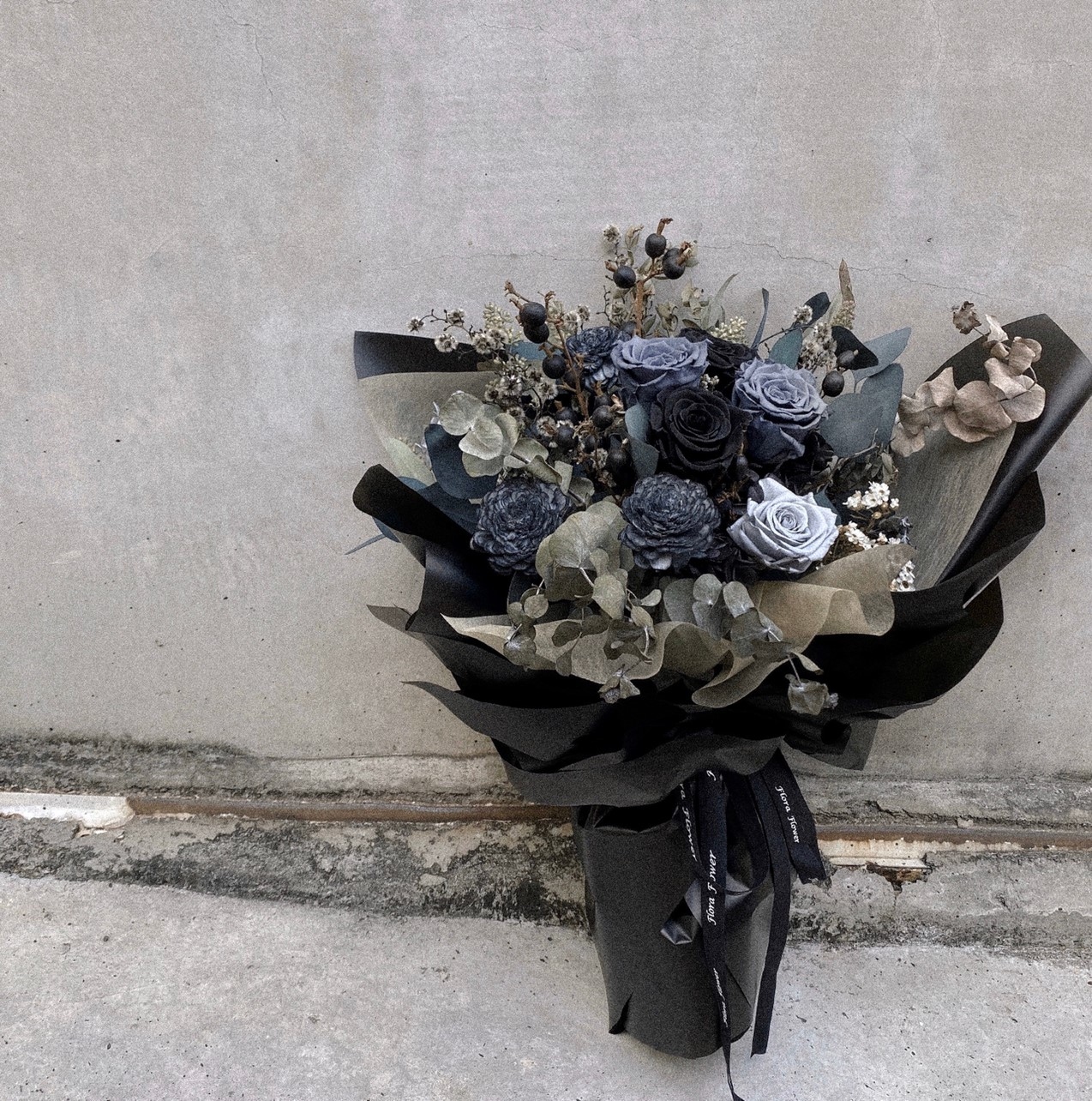永生花大花束-黑