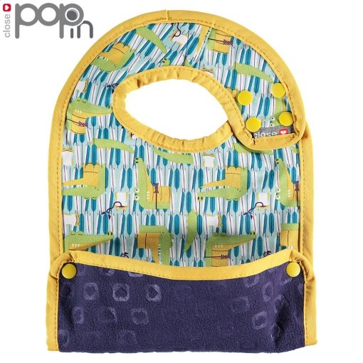 英國Close Pop-in 嬰兒防水口袋圍兜-查理鱷(6m+)