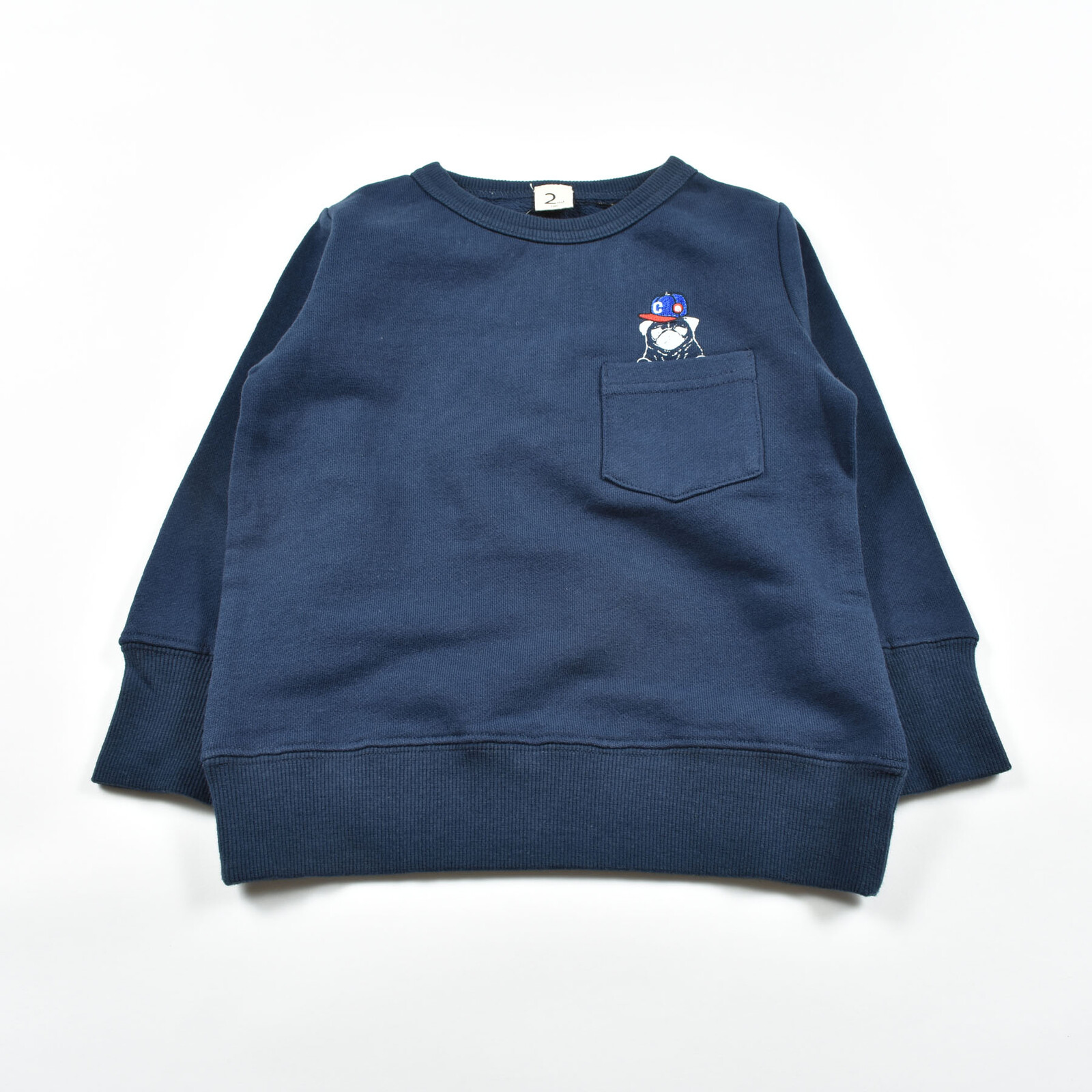 日本 JEAN 狗狗口袋長袖衛衣 (100，深藍色) 890368