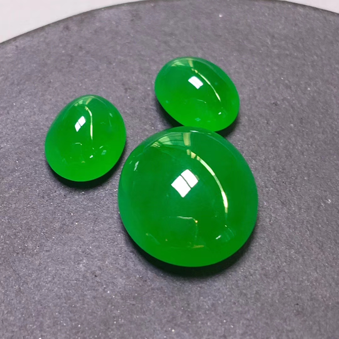 高‌冰綠戒‌面一​手, 天然翡翠A玉, 緬甸玉, Jade, Jadeite