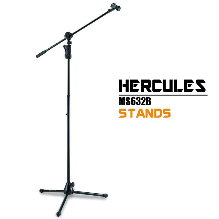 HERCULES  海克力斯  MS632B PLUS 三叉腳麥克風架 直架附斜架大旋鈕