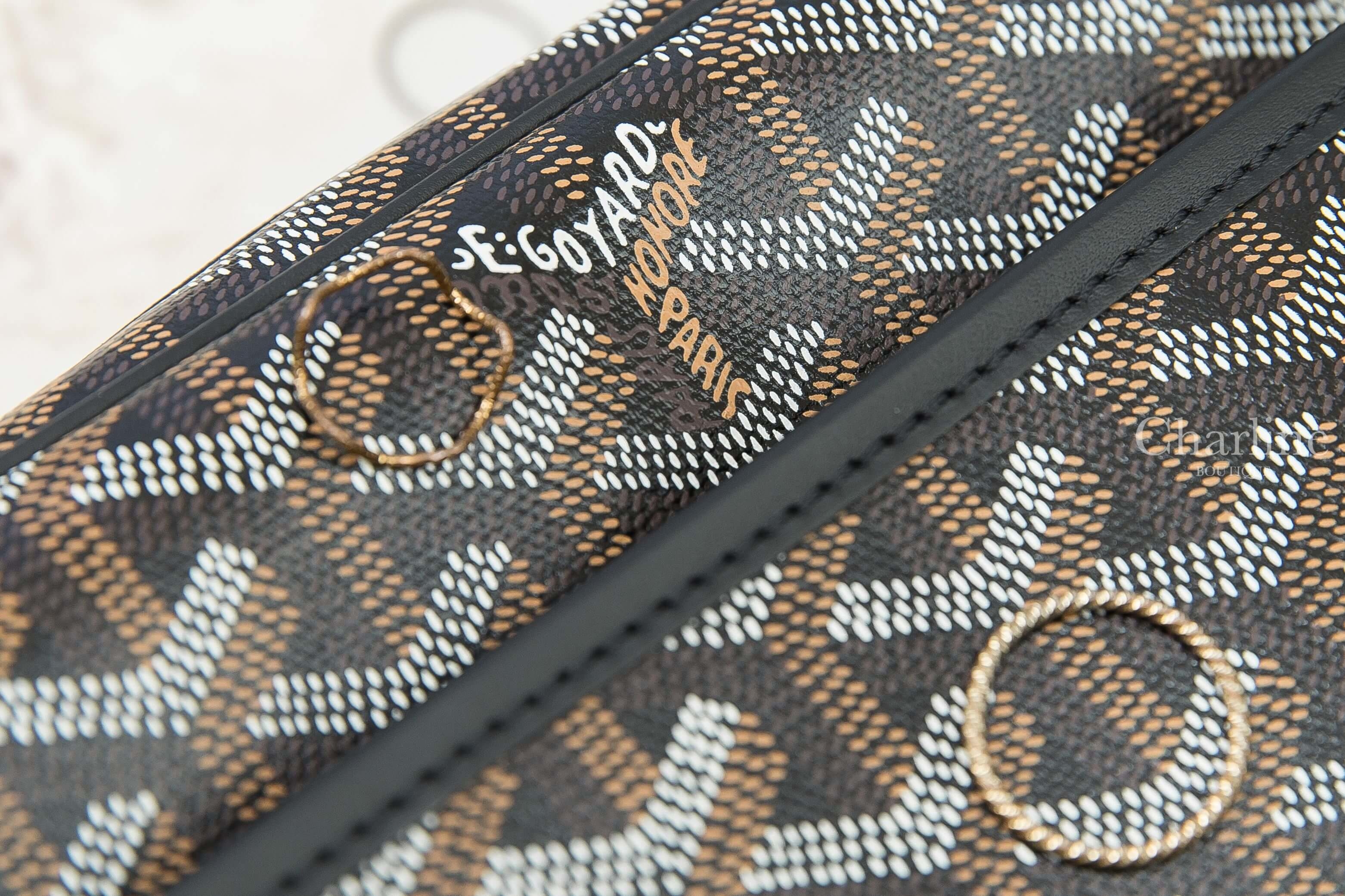 Goyard Cap-Vert PM Bag 黑色帆布小牛皮黃色內裡肩背包