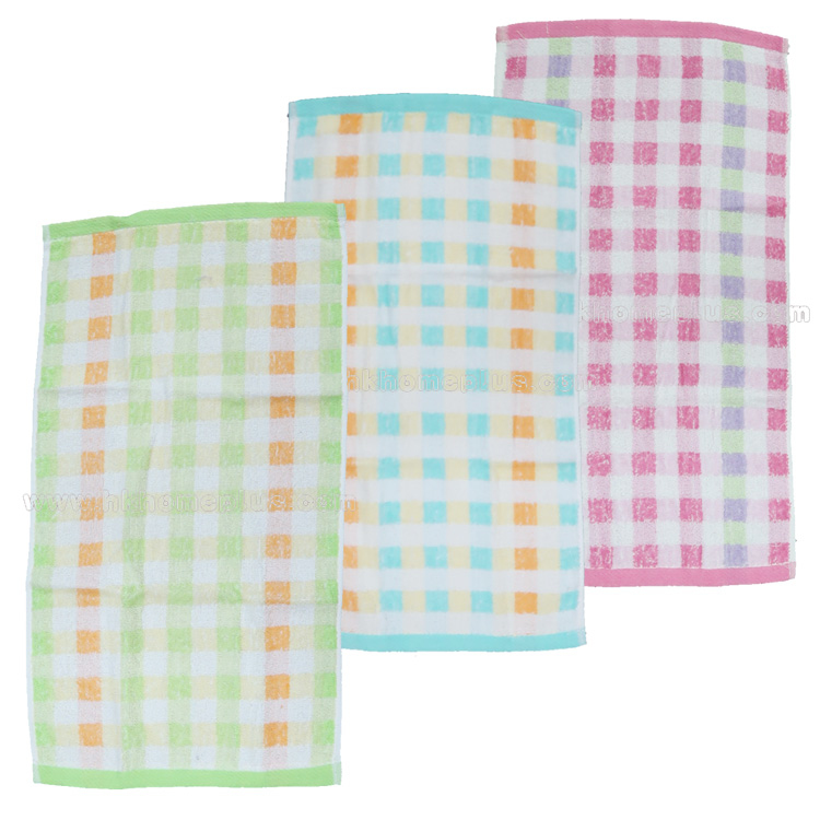 6條裝 彩色格仔童巾 4180403