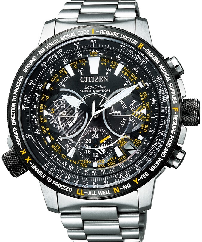 萬年鐘錶 - Citizen 星辰錶  2019巴塞爾鐘錶展  飛天翔鷹 SKY 光動能GPS衛星對時  CC7014-82E  表徑47MM