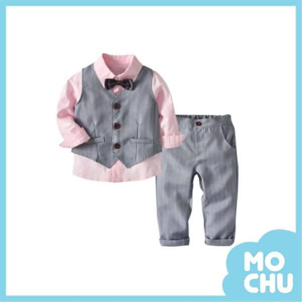 粉色莊重紳士四件式套裝