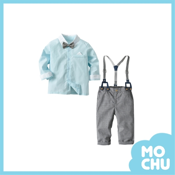 時髦格紋紳士四件式套裝(兩色)