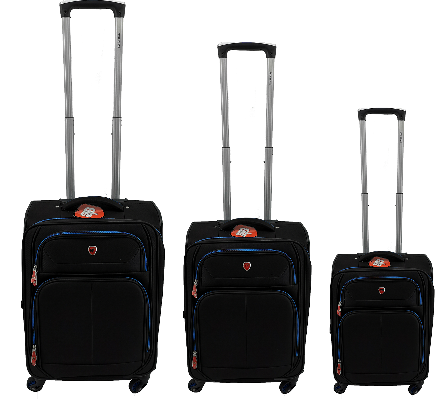 Swiss Bag 3 PCS SET SOFT LUGGAGE WITH EXPANDABLE